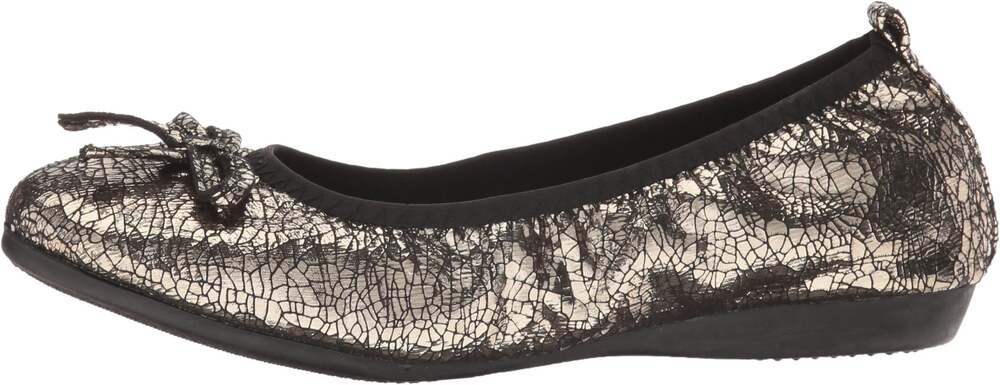 Bernie Mev Curlies Bow Pewter Metallic Flat Shoes Size 39 New In Box
